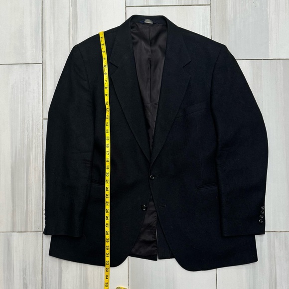 Nordstrom Loro Piana Camel Hair Sport Coat 46L Black Two Button Blazer Suit - Picture 6 of 7